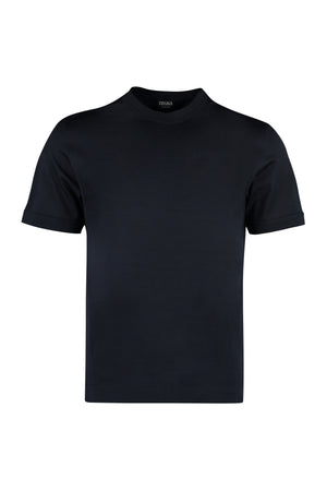 Cotton and silk crew-neck T-shirt-0